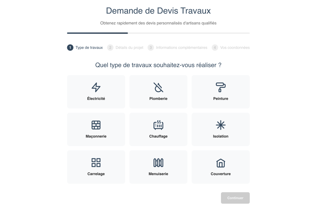 Faire un devis sur demarrrez vos travaux