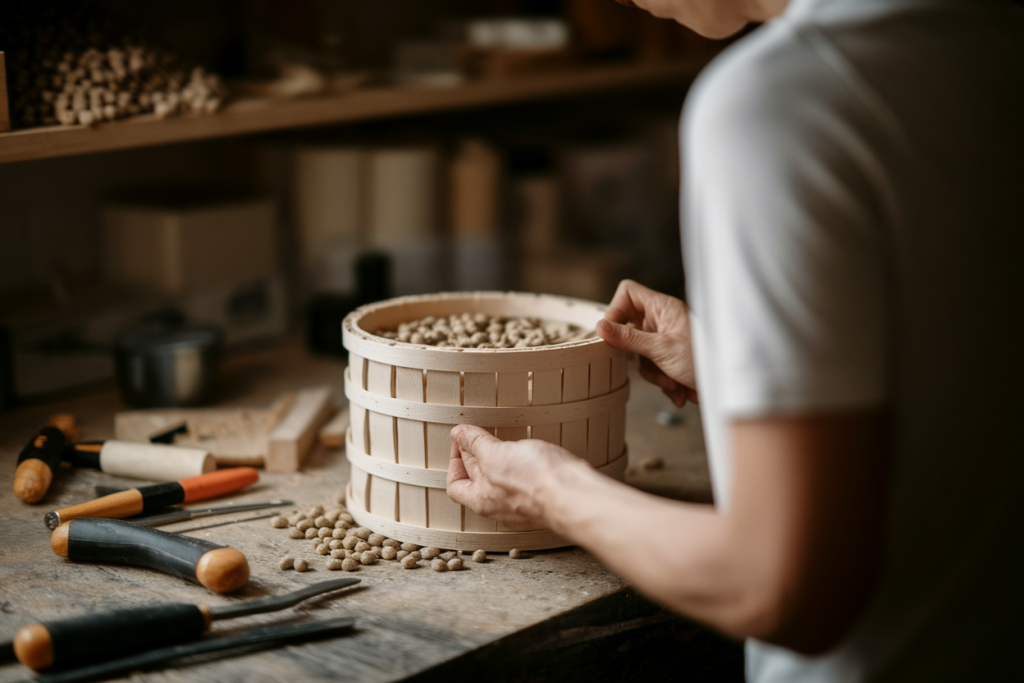 atelier-rustique-artisan-panier-bois