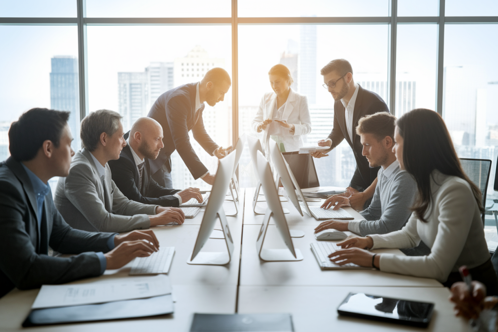 bureau-moderne-collaboration-table