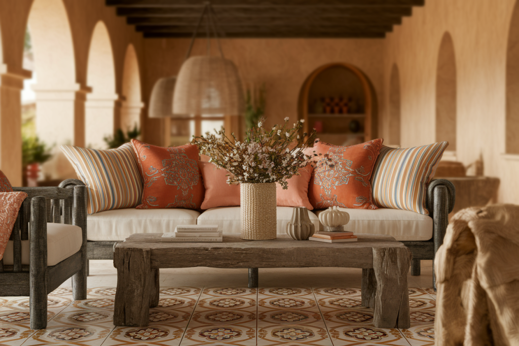 salon-cozy-decor-rustique-espagnol