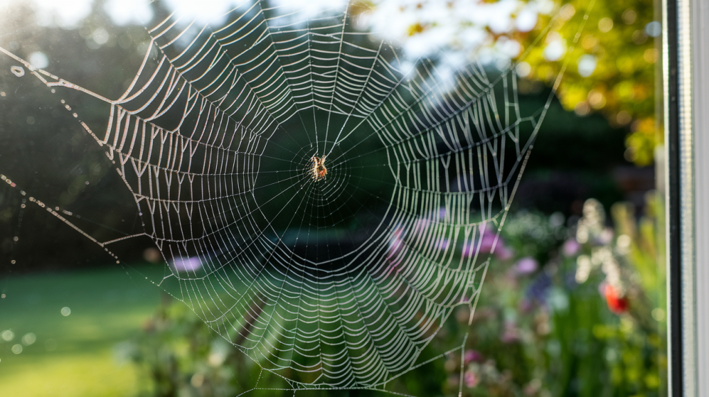 toile-araignee-gouttes-dew-fenetre