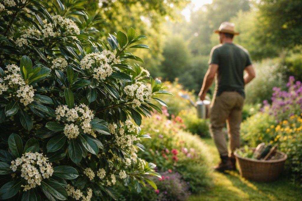 jardin-fleuri-pittosporum-jardinier-matin