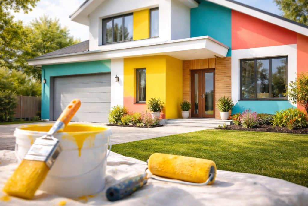 maison-moderne-facade-renovee-couleurs-vives