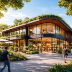 batiment-moderne-vegetation-ciel-ensoleille