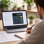 personne-notes-ordinateur-bureau-plantes