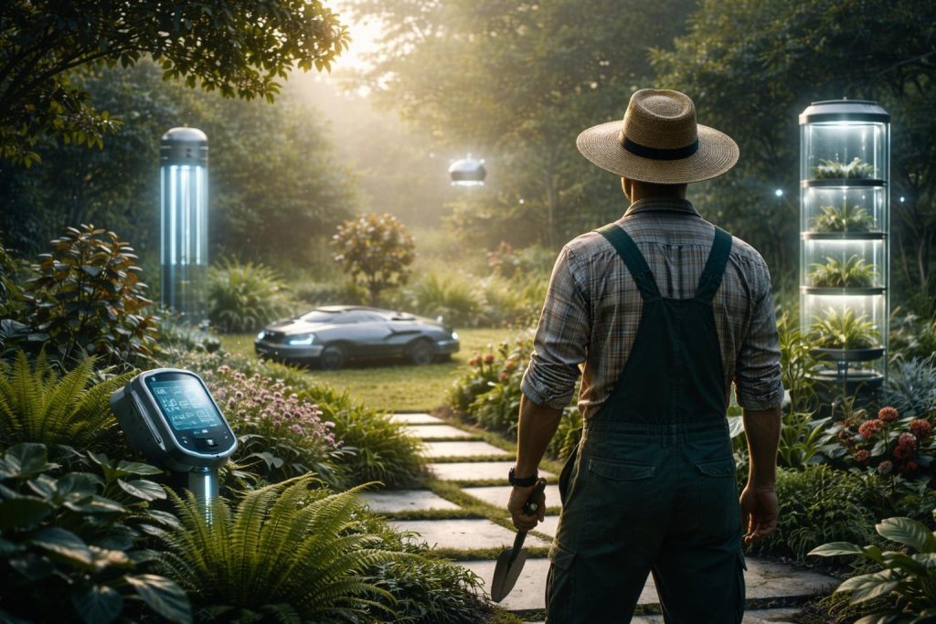jardinier-jardin-moderne-gadgets-technologiques